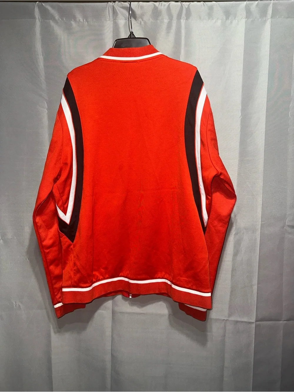 Lacoste Red Men’s Bomber-Style Track Jacket with White & Black Trim